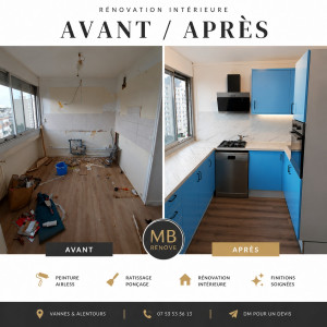 Photo de galerie - ✨ Transformation complète pour ce projet de rénovation intérieure.
Un espace daté repensé avec une ambiance plus moderne, lumineuse et chaleureuse.

✔️ Dépose complète
✔️ Préparation des supports
✔️ Pose du sol
✔️ Peinture & finitions
✔️ Mobilier et optim