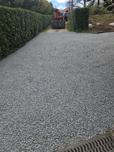 Photo de galerie - Terrassement plus pose de gravier 