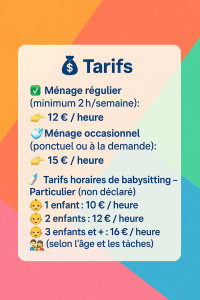 Photo de galerie - TARIFS 
