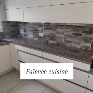 Photo de galerie - Pose faïence cuisine.
