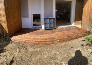 Photo de galerie - Création de terrasse sur lambourdes