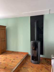 Photo de galerie - Mise en peinture après la pose de toile rénovation 