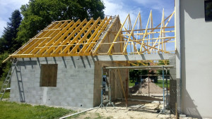 Photo de galerie - Montage parpaing et posé charpente 