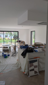 Photo de galerie - Pose  placoplatre maison 130 M2 Avec  aplication 2 coche peinture 