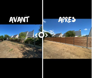 Photo de galerie - Pose de clôture bois 
