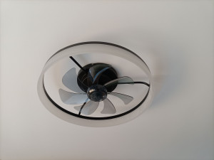 Photo de galerie - Installation ventilateur et luminaire de plafond 