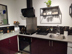 Photo de galerie - Aménagement de cuisine et pose crédence et pose de hotte  