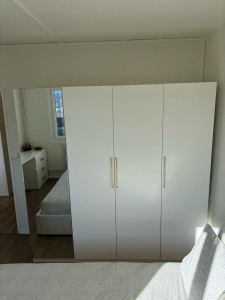 Photo de galerie - Armoire PAX avec poignées dorées + miroir