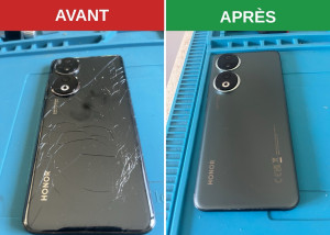 Photo de galerie - Replacement vitre arrière écran batterie etc ….