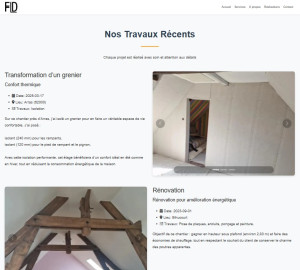 Photo de galerie - Page réalisations : un site web créé pour un client artisan

