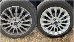 Photo de galerie - Nettoyage automobile sans eau – avant / après