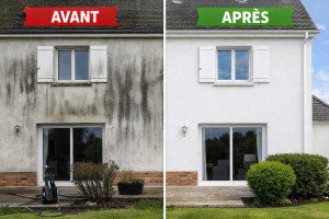 Photo de galerie - Je vous propose mes services de nettoyage, façade, pignon, toiture