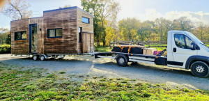 Photo de galerie - Transport d'une tiny-house. 