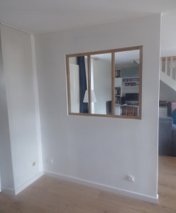 Photo de galerie - Cloison avec verrière chêne sur mesure