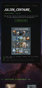 Photo de galerie - Création du Site web de Julien Centaure, écrivain de science fiction aux ventes dépassant les 150 000 exemplaires . 