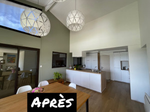 Photo de galerie - Ouverture dans mur porteur et réagencement cuisine américaine 