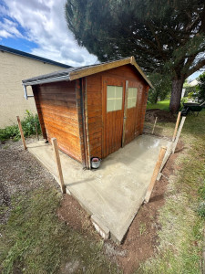 Photo de galerie - Extension dalle béton cabanon 