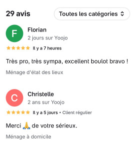 Photo de galerie - Commentaires d’une appli où je travaille 