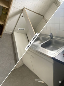 Photo de galerie - Petit changement dans la cuisine : levier, plan de travail et meubles bas remplacés.