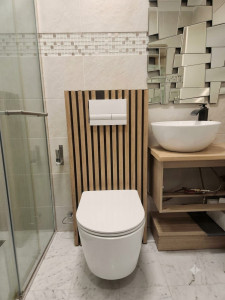 Photo de galerie - Pose d'un WC suspendu  kit complet bâti-support et cuvette suspendue