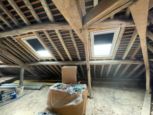 Photo de galerie - Création des chevêtres pose des velux 