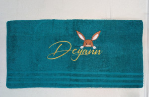 Photo de galerie - Confection de la maquette puis broderie sur la serviette