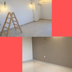 Photo de galerie - Rénovation peinture intérieure complète : préparation des supports, application peinture mate/satinait et finitions soignées mur et plafond.

