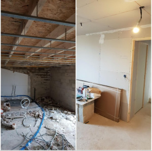 Photo de galerie - Reprise à 0 d’un appartement en plaques de plâtre 