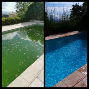 Photo de galerie - Rattrapage de piscine. avant/après 
