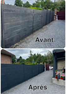 Photo de galerie - Réalisation peinture façade au pistolet 
