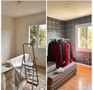 Photo de galerie - Pose de tapisserie 