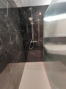 Photo de galerie - Pose receveur de douche et paroi et le mitigeur de douche 