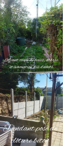 Photo de galerie - Debarrassage de la cour, coupe d'arbre, retrait complet des haie, pose de clôture béton en cour