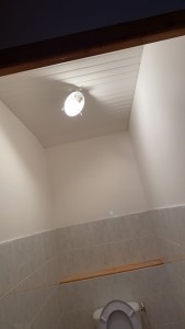 Photo de galerie - Détapissage, préparation des murs et plafonds, peinture plafond (lambris) et mur
