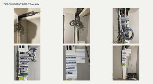 Photo de galerie - Réalisation d'un tableau électrique et d'un coffret de communication sur installation complète de maison.