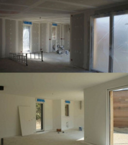 Photo de galerie - Ratissage plafond 
peinture mur plafond 