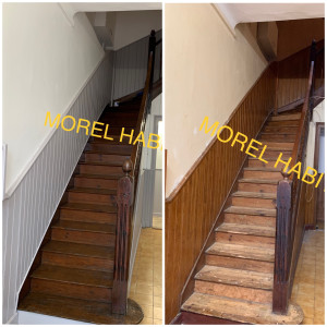 Photo de galerie - Rénovation peinture cage escalier Immeuble 4 étages.