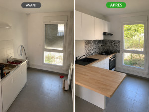 Photo de galerie - Cuisine équipée chantier réalisé à Wazier 