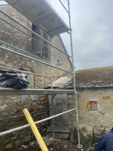 Photo de galerie - Rénovation du mur avec murage de la porte 