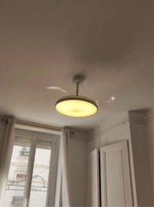 Photo de galerie - Installation d'un plafonnier ventilateur avec lumière
