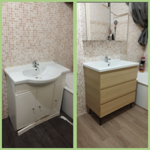 Photo de galerie - Remplacement de meubles avec parquet 