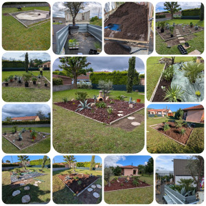 Photo de galerie - Nous avons imaginé, proposé et créé cette création pour nos clients qui voulaient cacher ce carré de béton, en 6 jours voici le résultat. Des clients heureux et c'est bien ça le plus important pour nous 