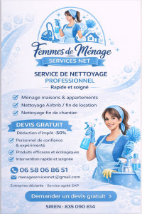 Photo de galerie - Bonjour je vous propose mes services en tant que femme de ménage.