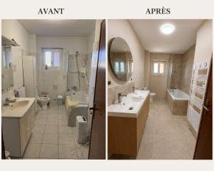 Photo de galerie - Avant et après salle de bain 
