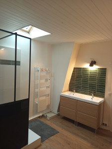 Photo de galerie - SALLE DE BAIN REFAITE À NEUF ,PARQUET CARRELAGE ET PLOMBERIE