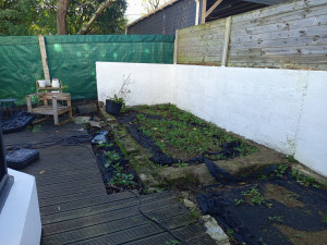 Photo de galerie - Préparation du terrain démolition des anciennes fondations préparation avant création d'une nouvelle terrasse