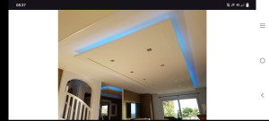 Photo de galerie -  réalisation de plafonnier , éclairage led  et spots, reprise électrique , peinture 