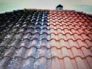 Photo de galerie - Nettoyage de la toiture plus changement de tuiles  cassées plus traitement de la toiture