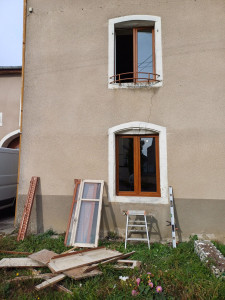 Photo de galerie - Remplacement fenêtres pvc chêne doré 