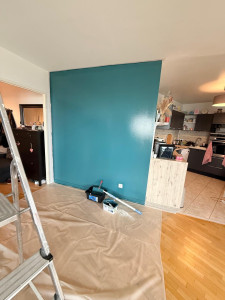 Photo de galerie - Peinture mur bleu 